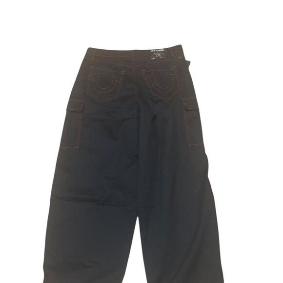 True Religion Jet Black Cargo Pants Flap Pockets Men’s Size 36 MSRP $149 NWT - Picture 8 of 11